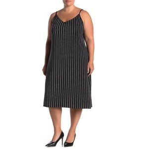 Good Luck Gem Black Silver Midi Slip Dress